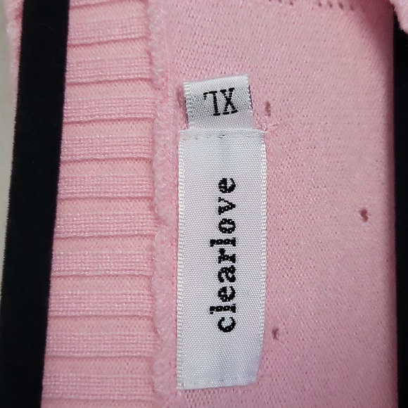 CLEARLOVE Pink Light Short Sleeved Sweater XL - Picture 3 of 7